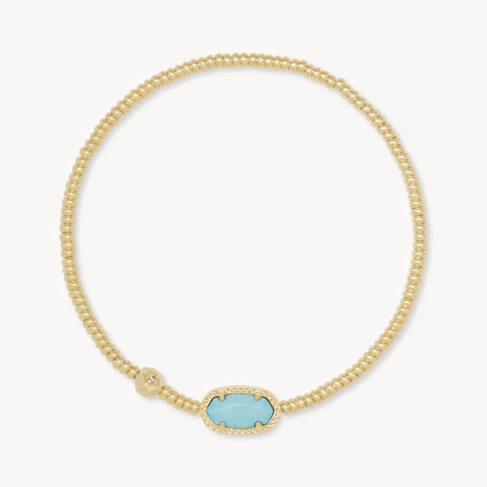 Kendra Scott Grayson Gold Stretch Bracelet in Light Blue Magnesite